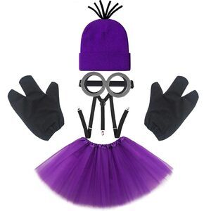 7339 5pcs Purple Costume Accessoriess Set With Goggles Purple